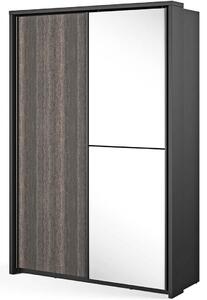 Šatníková skriňa so zrkadlom 160 cm MAWELYN 12 - wenge / čierna