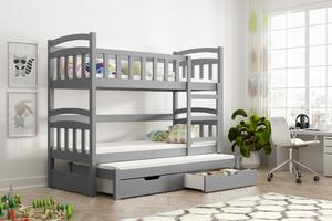 Detská posteľ s úložným priestorom ARANKA - 75x180, šedá