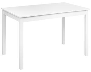 Jedálenský stôl biely topoľové drevo MDF doska 119 x 73 cm drevené nohy škandinávsky štýl kuchyňa jedáleň