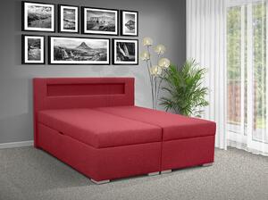 Čalúnená posteľ s úložným priestorom Bolero 160 Farebné provedení: Savana červená 60, Typ čela: C - LED osvětlení