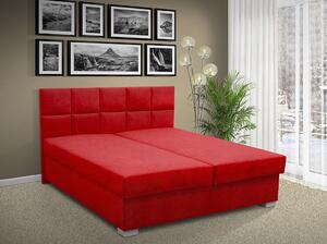 Čalúnená posteľ s úložným priestorom Morava 180 pelest / barva: PEVNÁ / Alova červená, pelest / matrac: PUR PENA