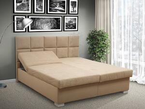 Čalúnená posteľ s úložným priestorom Morava 180 pelest / barva: POLOHOVACÍ / Alova béžová, pelest / matrac: PUR PENA