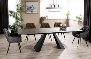 Rozkladací jedálenský stôl GEDEON 1 - 180x90, hnedý / matný čierny