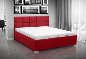 Čalúnená posteľ s úložným priestorom VIVIEN 180 Barva: červená