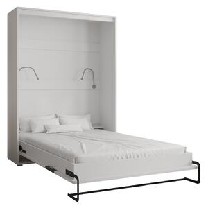Praktická výklopná posteľ HAZEL 140 - matná biela / čierna matná