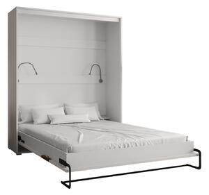 Praktická výklopná posteľ HAZEL 160 - matná biela / čierna matná