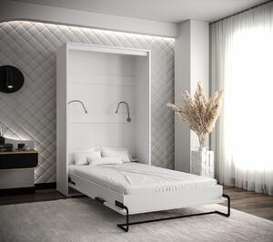 Praktická výklopná posteľ HAZEL 120 - matná biela / čierna matná