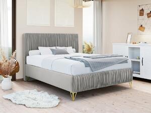 Čalúnená manželská posteľ 160x200 HILARY - svetlá šedá