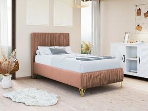 Čalúnená jednolôžková posteľ 90x200 HILARY - ružová