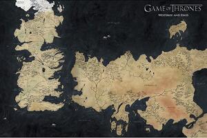 Plagát, Obraz - Game of Thrones - Westeros Map, (91.5 x 61 cm)