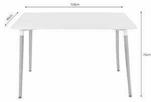 PreHouse Stôl ADRIA 120cm x 80cm čierny