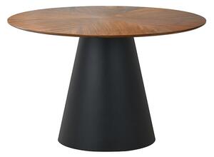Okrúhly jedálenský stôl ARLO - orech / čierny mat