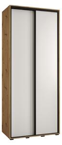 Šatníková skriňa ASIRI 1 - 100/45 cm, dub artisan / biela / čierna