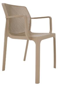 KONDELA Stohovateľná stolička, sivohnedá taupe/plast, FRENIA