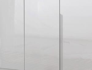 Šatníková skriňa New York D, 180 cm, biela / biely lesk