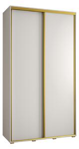 Šatníková skriňa ASIRI 1 - 130/45 cm, biela / zlatá