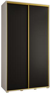 Šatníková skriňa ASIRI 1 - 130/45 cm, biela / čierna / zlatá