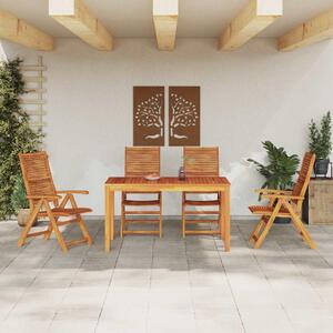 Maison Exclusive – záhradná jedálenská súprava, 5 kusov, hnedá, masívne drevo akácie