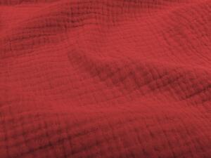 Biante Detské mušelínové posteľné obliečky do postieľky Nature MSN-006 Červené Do postieľky 90x140 a 50x70 cm