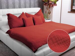 Biante Mušelínové posteľné obliečky Nature MSN-006 Červené Predĺžené 140x220 a 70x90 cm