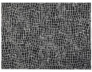 Koberec čiernobiely polyester bavlnený podklad 300 x 400 cm dekoratívny moderný dizajn obývacia izba spálňa