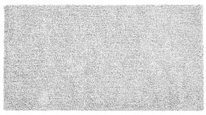 Koberec čierno-biely sivá melanž 80 x 150 cm moderný všívaný strojom obdĺžnikový huňatý s vysokým vlasom
