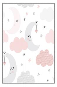Conceptum Hypnose Detský koberec Nočná obloha 80x120 cm sivý/ružový