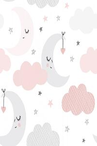 Conceptum Hypnose Detský koberec Nočná obloha 100x150 cm šedý/ružový