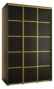 Šatníková skriňa ASIRI 4 - 150/60 cm, čierna / zlatá