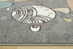 Detský koberec Lima 9393B - dievča ružový / sivý