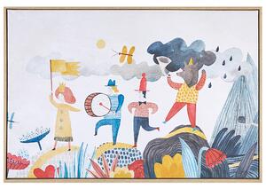 Obraz na plátne viacfarebný 93 x 63 cm detský motív vzor postavičiek MDF rám moderný štýl detská izba