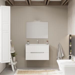 Kúpelňový Nábytok Matný Biely 80 Cm Bočné Panely Sivý Dub | Magnolia