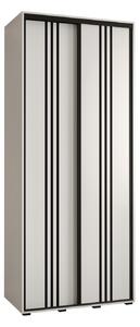 Šatníková skriňa ASIRI 6 - 100/45 cm, biela / čierna