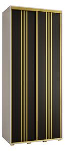 Šatníková skriňa ASIRI 6 - 100/45 cm, biela / čierna / zlatá