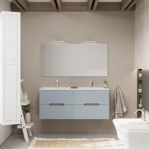 Kúpeľňový Nábytok 120 Cm Dvoj Umývadlo, Zásuvky Matné Modré | Magnolia