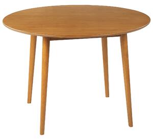 Jedálenský stôl svetlohnedá MDF kaučukové drevo ø 110 cm okrúhly dizajn retro štýl obývacia izba jedáleň
