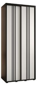 Šatníková skriňa ASIRI 6 - 100/45 cm, čierna / biela / čierna
