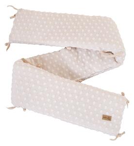 Béžový mantinel do postieľky s prímesou bavlny 170 cm Frosty Almond – Roba
