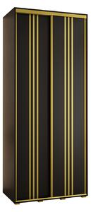 Šatníková skriňa ASIRI 6 - 110/45 cm, čierna / zlatá