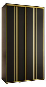 Šatníková skriňa ASIRI 6 - 130/45 cm, čierna / zlatá