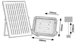 Rabalux Čierny fasádny solárny LED reflektor Melk 6,5W IP65 CCT s DO 77141