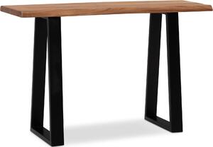 Stôl 118x41x76,5 cm akácia masívne drevo / kov počítačový stôl okraj stromu, domáca kancelária kancelársky stôl masívny úzky, drevený stôl laptop stolová pracovňa | Wohnling