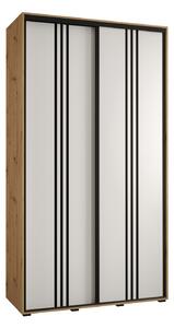 Šatníková skriňa ASIRI 6 - 130/45 cm, dub artisan / biela / čierna