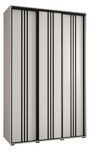 Šatníková skriňa YVONA 6 - 150/45 cm, biela / čierna