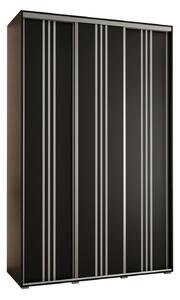 Šatníková skriňa ASIRI 6 - 150/45 cm, čierna / strieborná