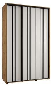 Šatníková skriňa YVONA 6 - 150/45 cm, dub artisan / biela / čierna