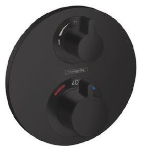 Hansgrohe Ecostat S - Termostatická batéria pod omietku na 2 spotrebiče, matná čierna 15758670
