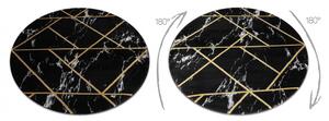 Koberec EMERALD exkluzívny 2000 kruh čierny / zlatý