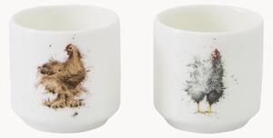 Stojany na vajíčka z jemného kostného porcelánu, 2 ks