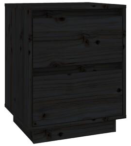 Nočný stolík čierny 40x35x50 cm masívne borovicové drevo